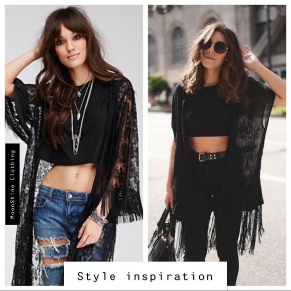 Francesca's Loren Striped and Scalloped Wrap - Picture 10 of 10